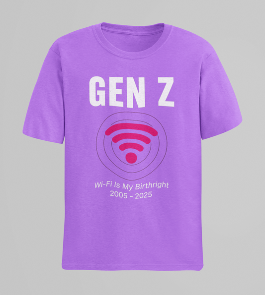 Gen Z Wi-Fi T-Shirt – “Wi-Fi Is My Birthright” Bold Graphic Tee